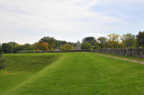 Earthworks inside the walls, near Porte St. Louis