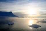 Midnightsun over the icefjord