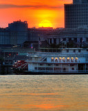 Sunset over the Mississippi River at New Orleans