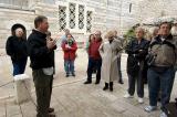 D2X_8239. Jerusalem - Pastor Gary teaches at Caiaphas house