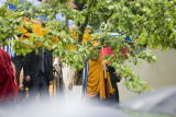 Dalai Lama, trees, rain and security