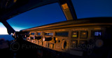 Glareshield in the setting sun