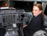 Stefanie in the cockpit