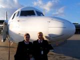 Stewardesses and aircraft