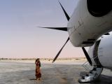 Woman and aircraft