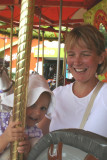 audrey and kimberley on merry-go-round