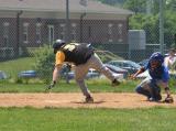 danny avoids an inside pitch