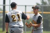 jeremy gives the game ball to cody