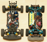 L: HL Lightning, R: Tamiya TT-01E