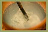 Ice forming in 40ml salt water solution in a dixie cup