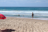 Judy next to the Mediterranean Sea on Camel Beach in Haifa.