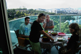 Lunch with Orna, Moshe and Oren on the patio of their apartment on Mt. Carmel in Haifa.