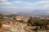 Hula Valley - photo from the Naftali Mountains. Golan Heights - in the background on the other side of the Valley to the east