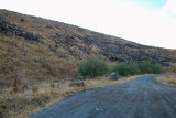 Volcanic rock on a back road next to the Jordan River and close to the Sea of Galilee.