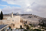 Jerusalem: The Old City – The Jewish Quarter. The Mount of Olives is in the background.