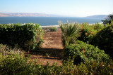 The Sea of Galilee with mountains in Jordan (to the left) in the background.