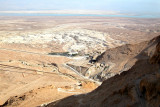 Looking down from the upper cable car station at Masada as we were leaving. The Dead Sea is in the background.