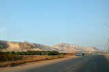 Approaching a military checkpoint before entering the West Bank. Another military checkpoint to enter Jordan is nearby