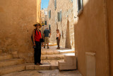 Judy, Moshe and Orna in a passageway in the old section of Jaffa.