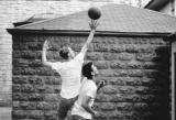 Ken (right) skillfully boxes out Bobby Larkin (left) in Bobby's driveway on Dorchester Road, Brooklyn (late 50's)