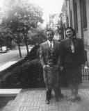 Richard with his parents Paul and Hilda in front of their apartment building, 410 Westminster Road in Brooklyn.  (mid 1940's)