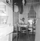 Richard's father Paul - dinner in the kitchen of our apartment on Westminster Road, Brooklyn (1954)