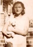 Aunt Lilly - mother's sister with a dog named Pinkie  (circa 1930)