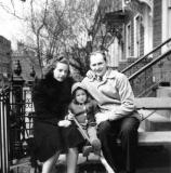 Aunt Thelma and uncle Morris (mothers brother) with Phyllis at grandparents house on St. Marks Ave., Brooklyn (early 1940s)