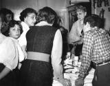 Family gathering at grandparents house (Anna & Louis - mothers side). L. to R.: Harriet, Betty, Rosie & Richard (back)  (1951)