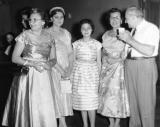 L. to R.: Aunts Betty and Lilly (mother's sisters), cousins Susan and Sylvia and uncle Lippy at Richard's bar mitzvah (1955)