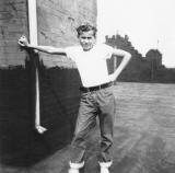 Richard on the roof of  the apartment building where he lived - 410 Westminster Road, Brooklyn (1956)