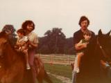 Jim & his family visit Richard (1976). Richard was riding a horse he owned,  Willy J. - named after psychologist William James.