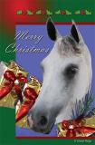 christmas card design featuring arabian horse