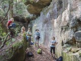 The girls as seen from the Cave Arch entrance