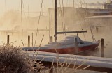 Smoke on the waters -  yacht harbor in -22C