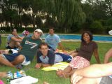 lounging by the pool