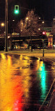 Traffic lights in the rain