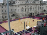Beach Volleyball practice court at Horse Guards Parade