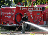 Training session of the fire brigade
