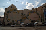 Mobius Strip Mural Tanks and Bulldozers Prague