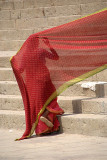 Drying a Red Sari