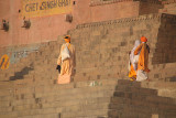Three Saddhus Walking on Chet Singh Ghat