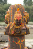 Annointed Four-Headed Shiva Linga by Ghats