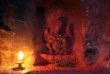 Ganesha Shrine whit Candle at Boudha Stupa