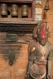 Metal Statue and Prayer Wheels Golden Temple Patan
