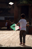 Boy Flying Kite in Durbar Square Bhaktapur 03