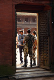 Guards Outside Golden Gate Bhaktapur
