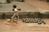 Small Girl with Pots Potters Square Bhaktapur
