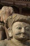 Stone Malla Wrestler and Elephant Taumadhi Tol Bhaktapur