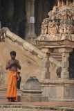 Pilgrim at Brihadeeswarar Temple
